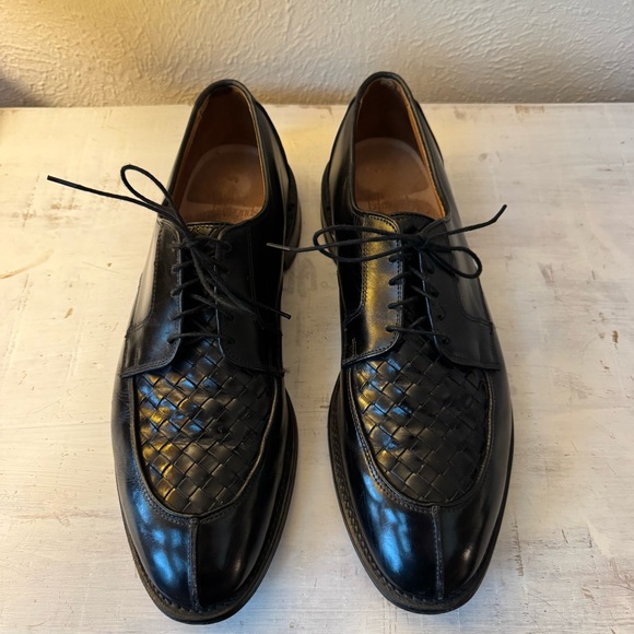 Allen Edmonds Hersey Woven Apron Toe Derby — Black Leather — Size 12B